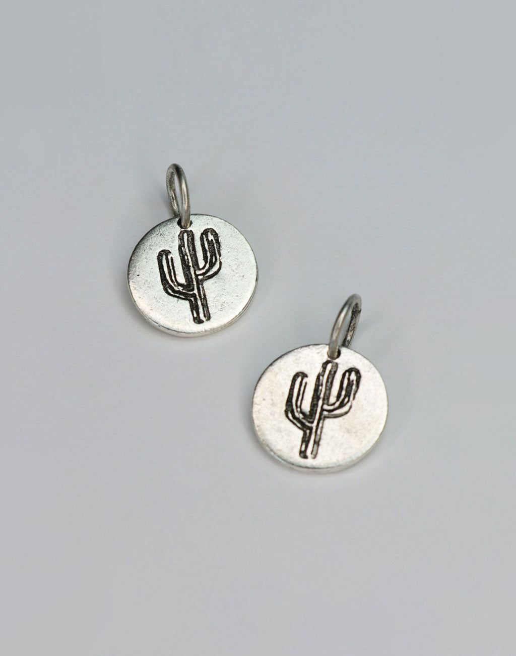 Cactus Circle Charm, 14mm (2pc)