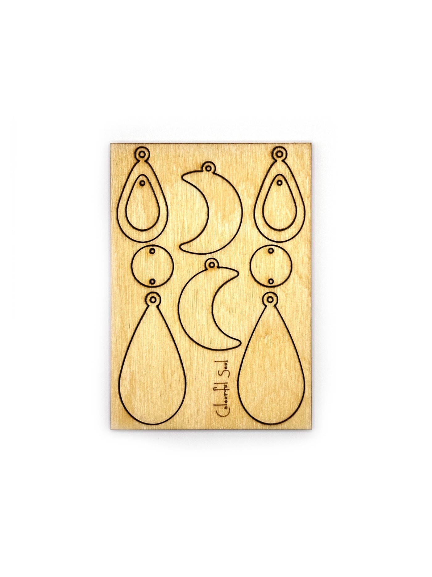 Moon and teardrop earring panel