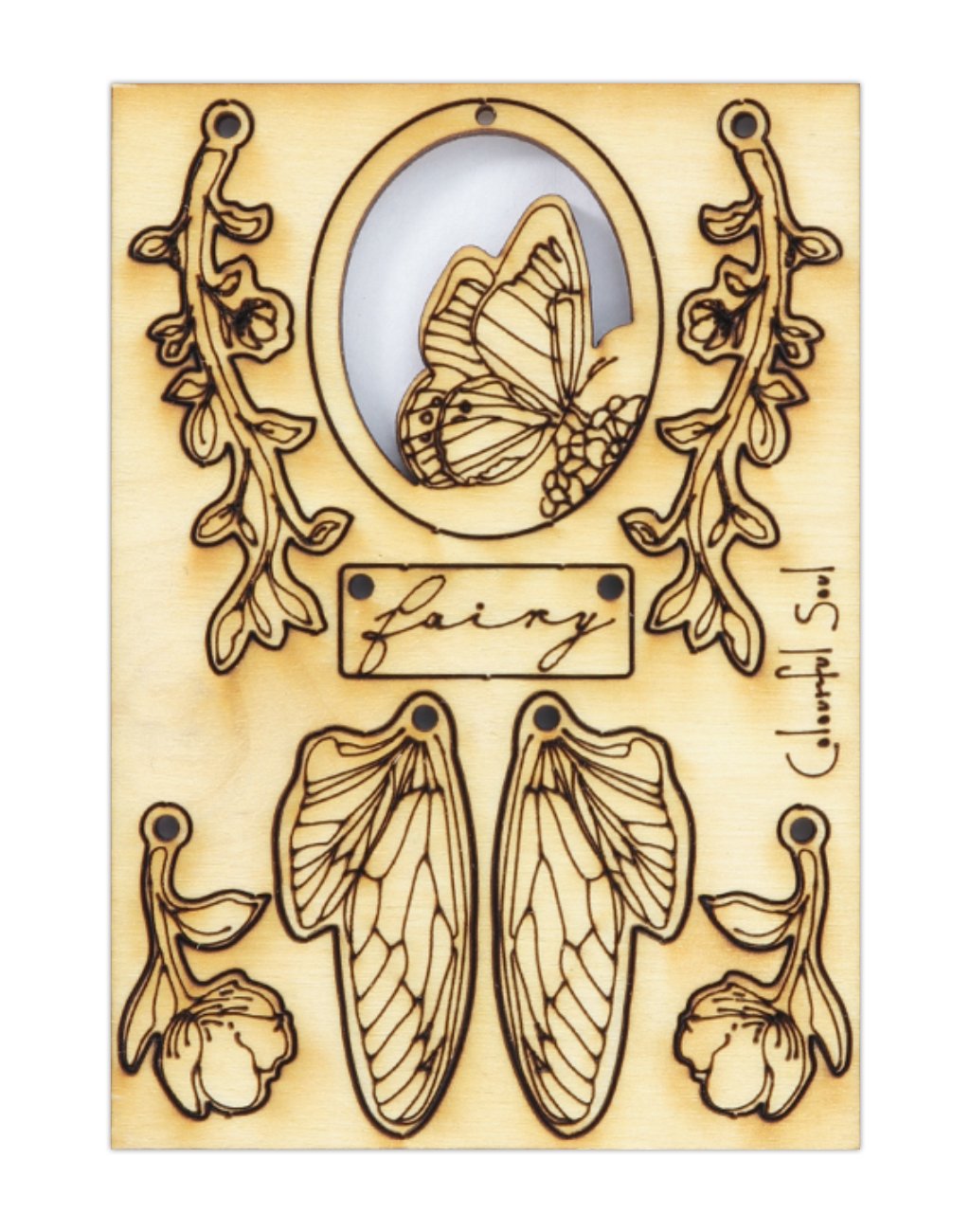 Wooden fairy craft pieces