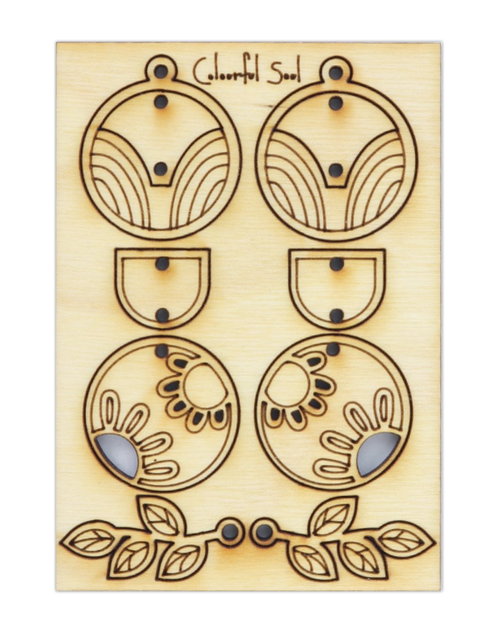 Colorful Soul earring die cut template