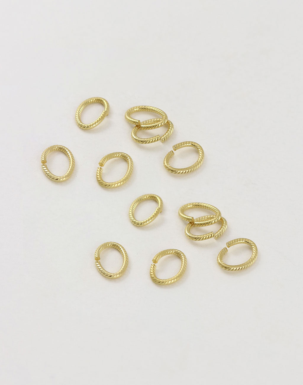 Rib Oval Jump Ring, 10x7mm, 16ga, (12pcs)