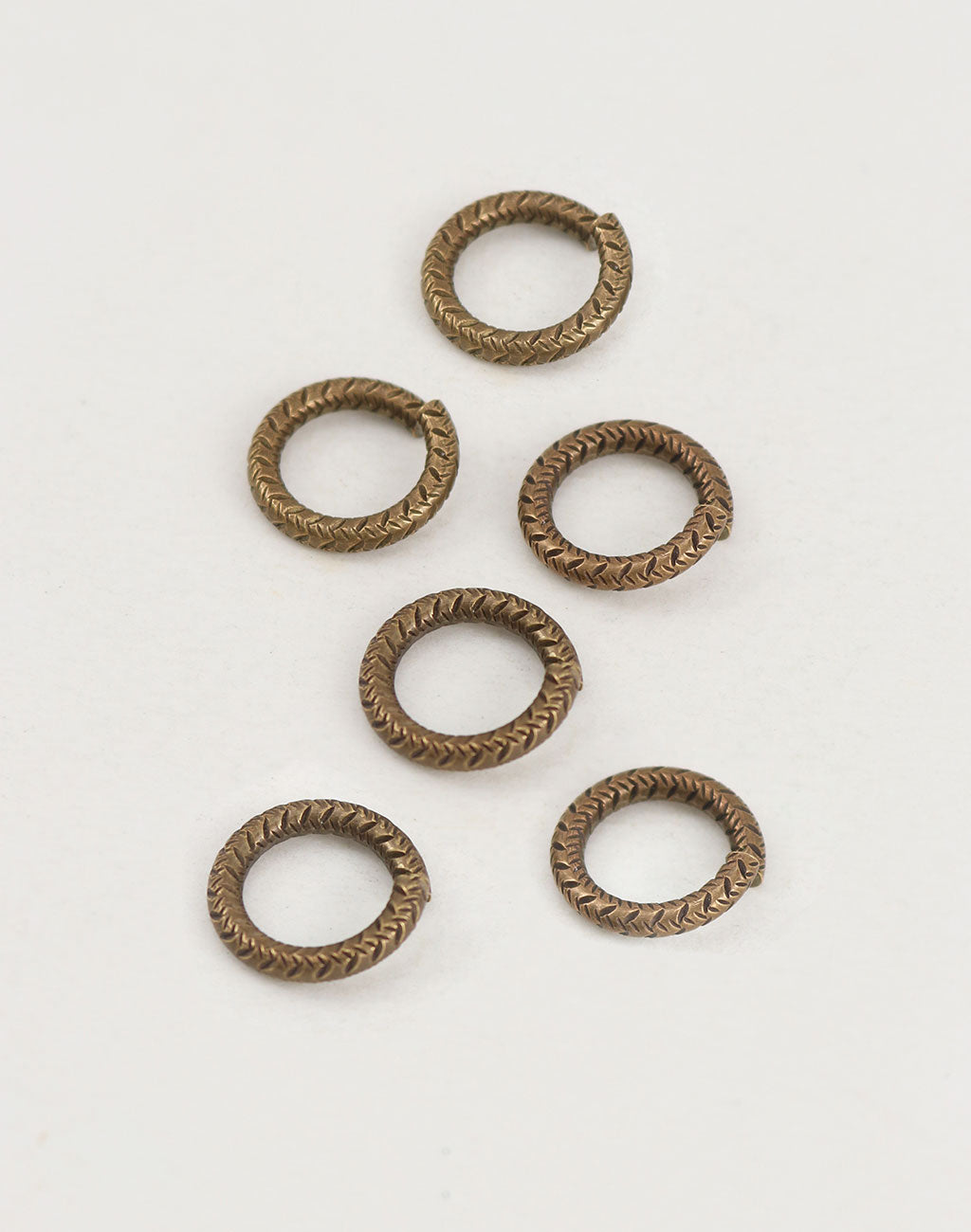 Cross Hatch Jump Ring, 14.5mm, 11ga, (6pcs)