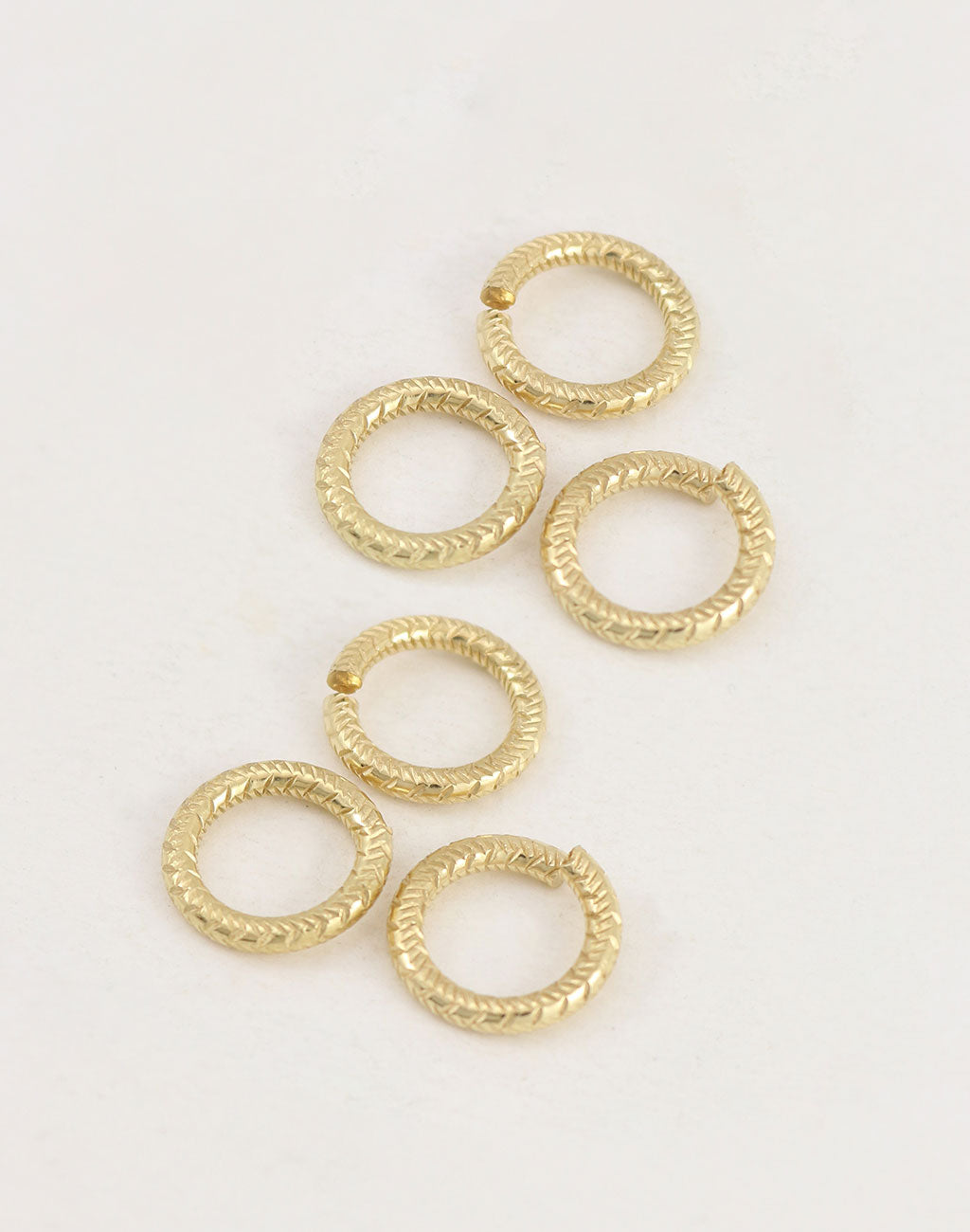 Cross Hatch Jump Ring, 14.5mm, 11ga, (6pcs)