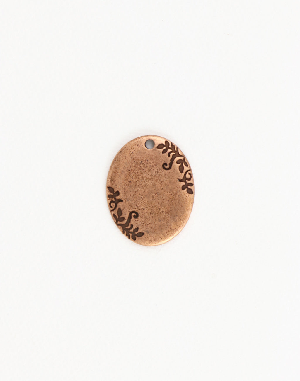 PT153-170 Copper Oval Pendant with Floral Design