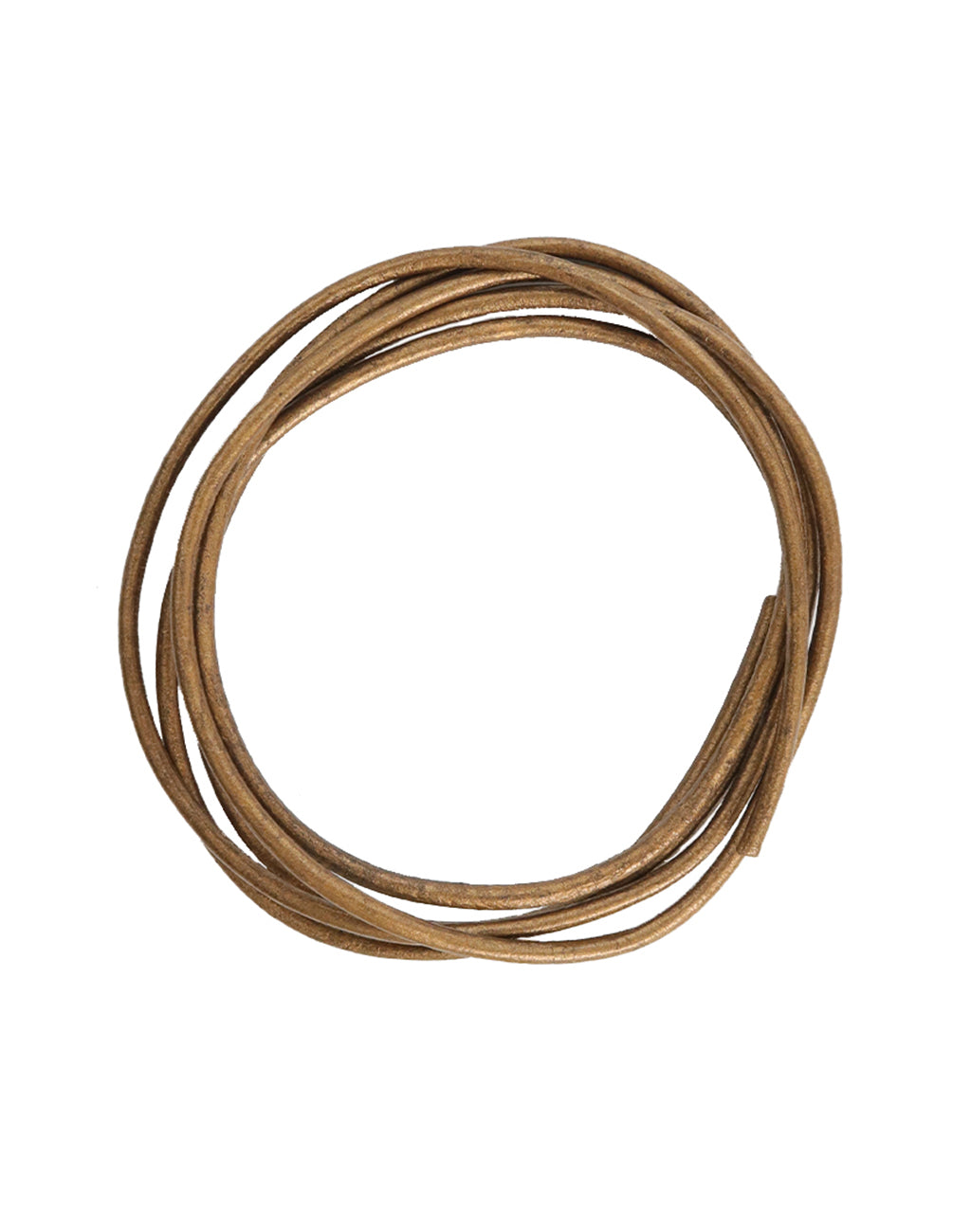 Metallic Bronze Round Leather Cord, 2mm, (9ft)
