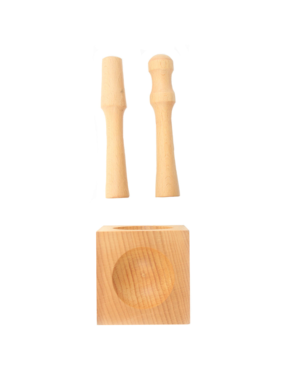 Wood Dapping Block w/ 2 Punches