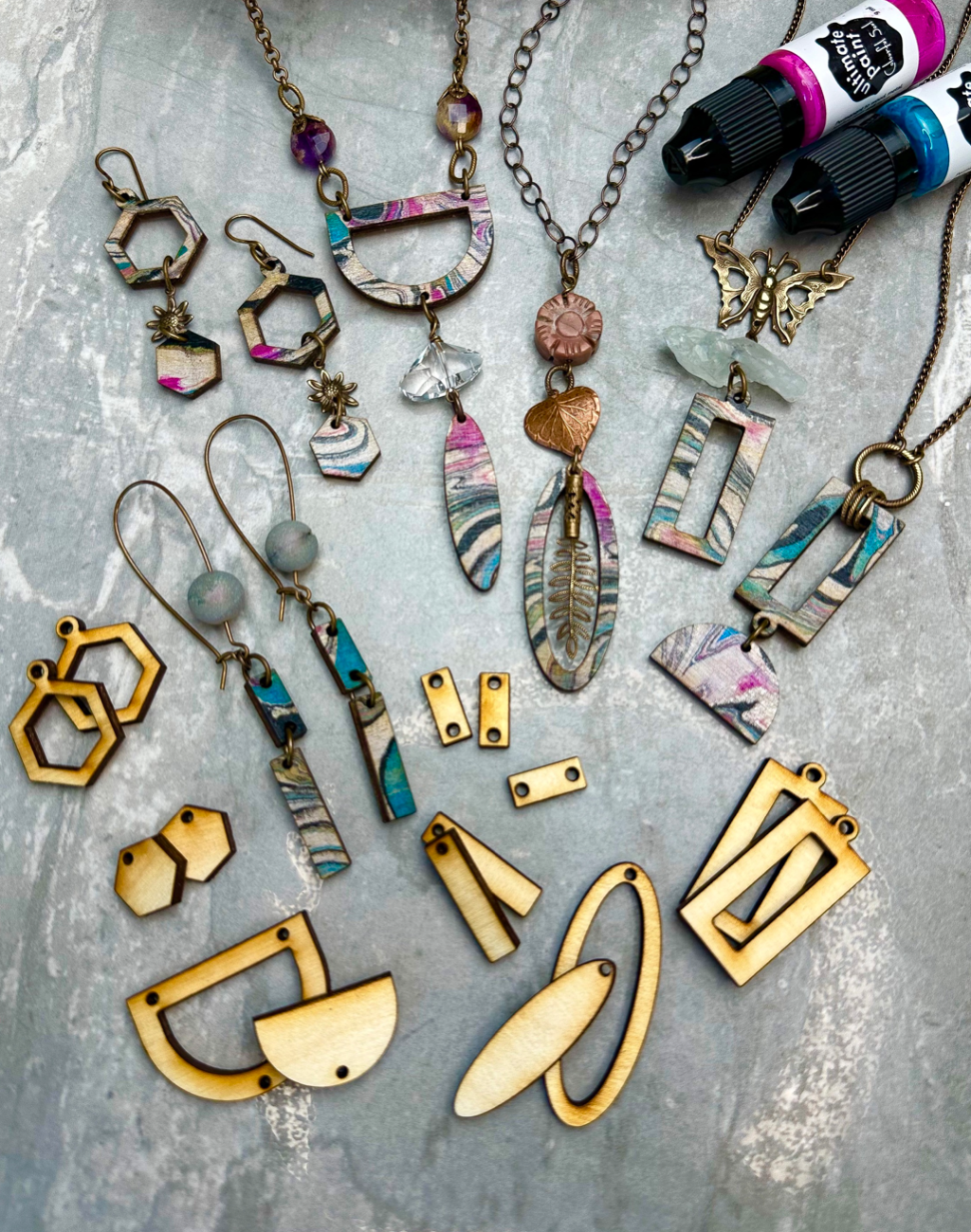 Arched Blank Shapes, Jewelry Pop Outs (1 panel, 15pcs/ea)