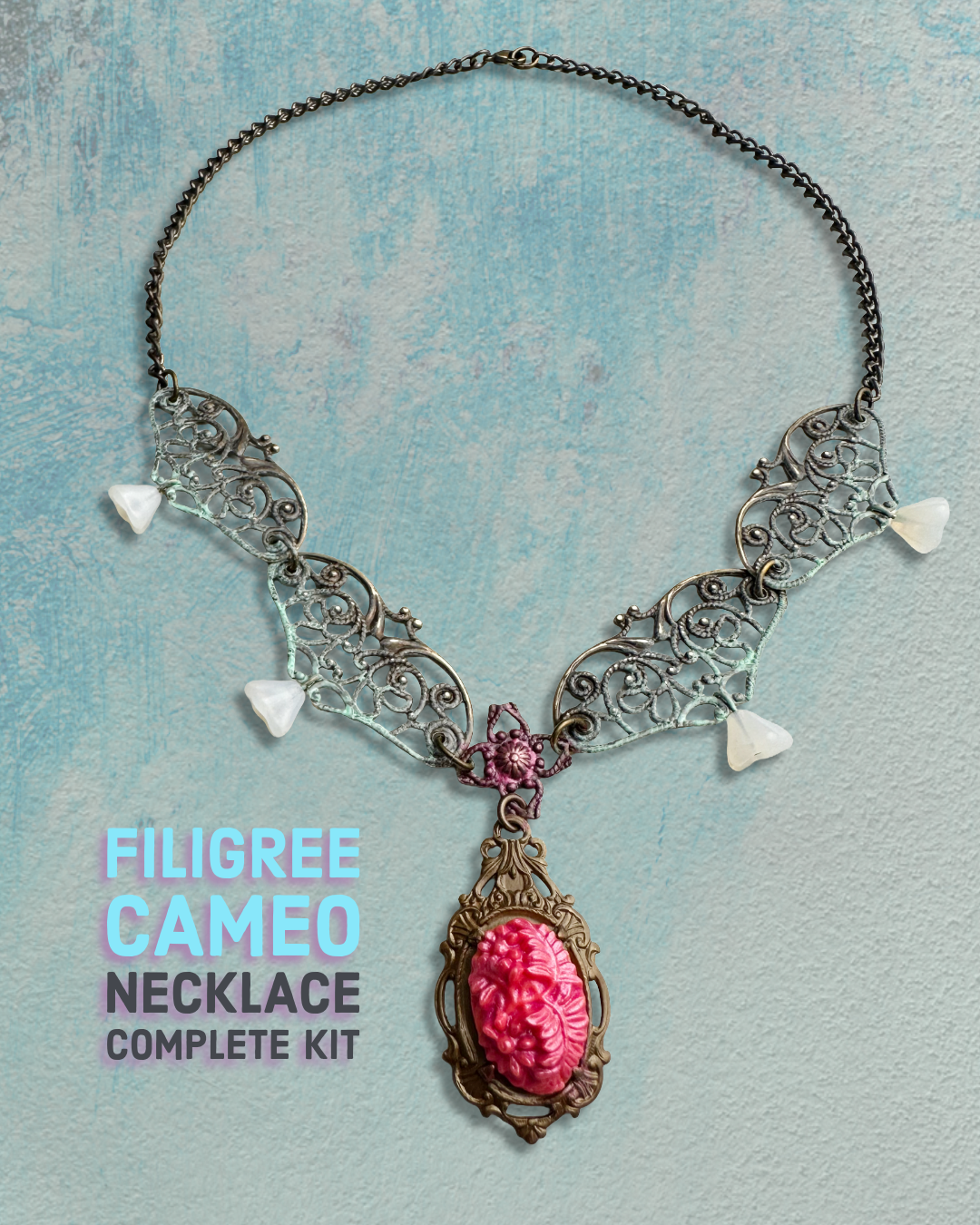 Filigree Cameo Necklace Complete Kit