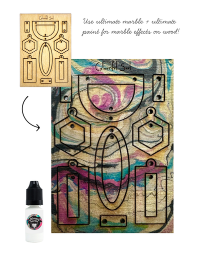 Marble effect wood craft with Colorful Soul stencil and paint.