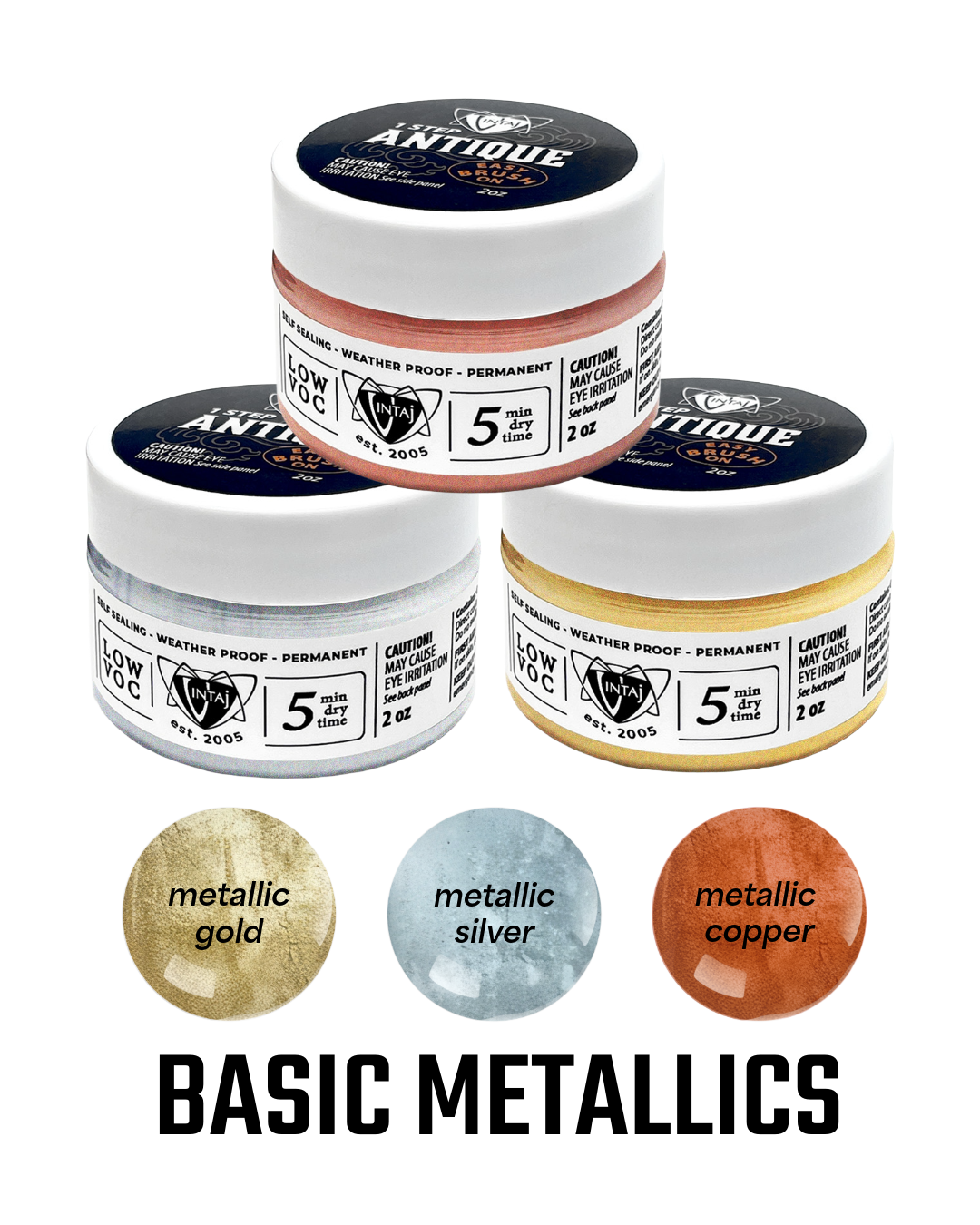 Metallic Basics Set, 1 Step Antique, 2 oz (3pcs)