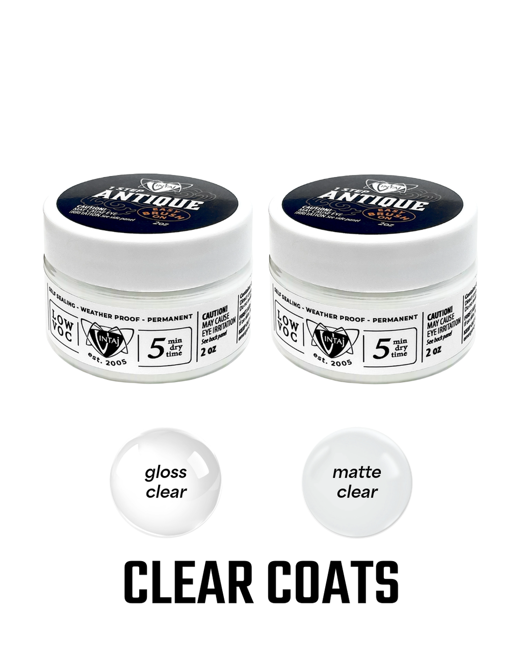 Clear Coats Set, 1 Step Antique, 2 oz (2pcs)