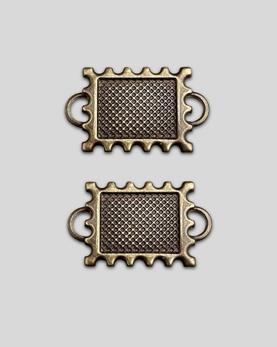 Scalloped Rectangle Bezel, 31x19mm (2pcs)