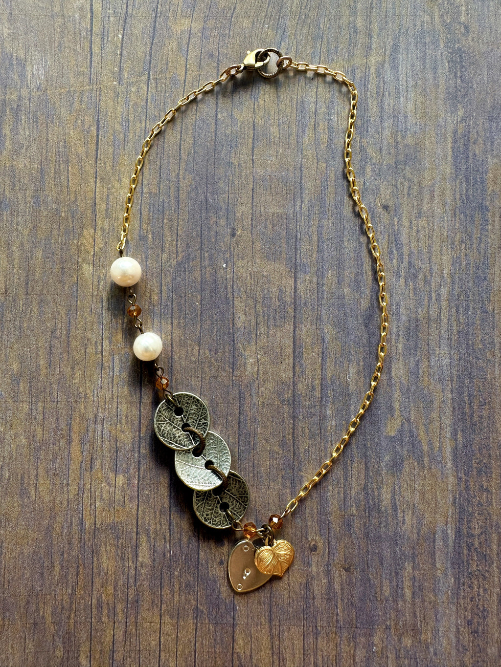 Vintage coin and pearl necklace, C858E601-8500-4517-882E-06A4B711ED0C