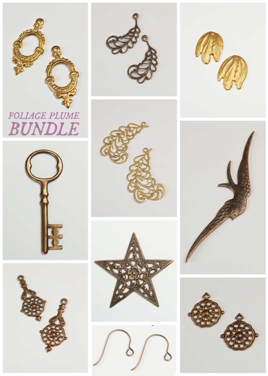 Foliage Plume Bundle - Assorted Jewelry Findings
