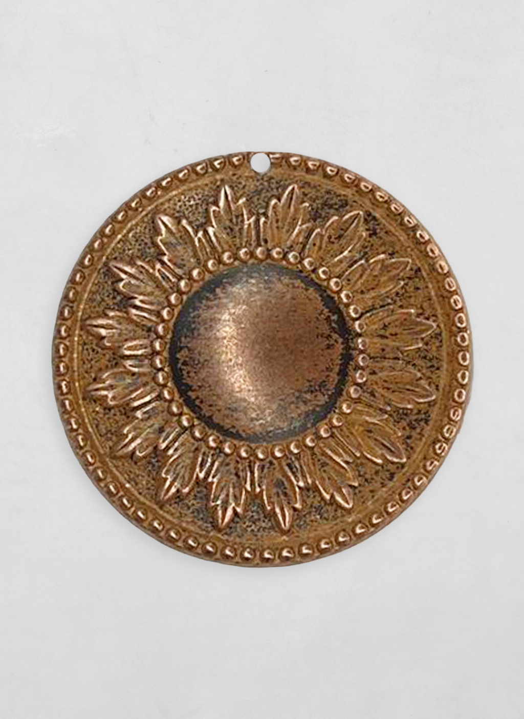 Bronze sunflower medallion ornament
