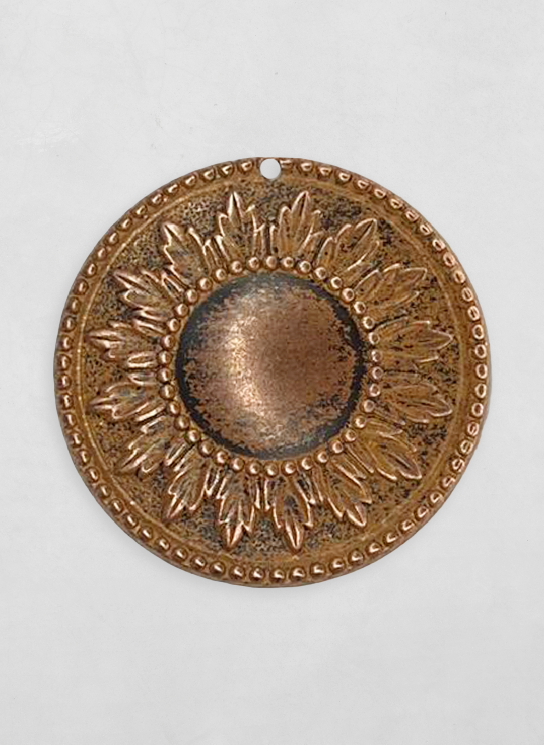 Bronze sunflower medallion ornament