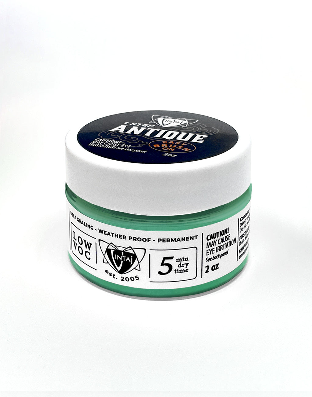 Antique paint jar - low VOC, permanent finish