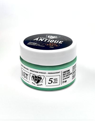 Antique paint jar - low VOC, permanent finish