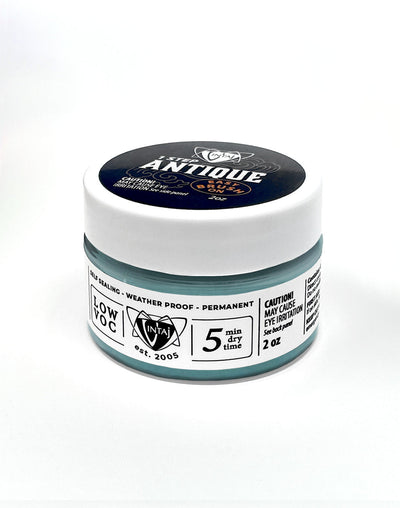 CSUA094-2 Antique wax in teal jar, 2 oz, Low VOC, 5 min dry time.