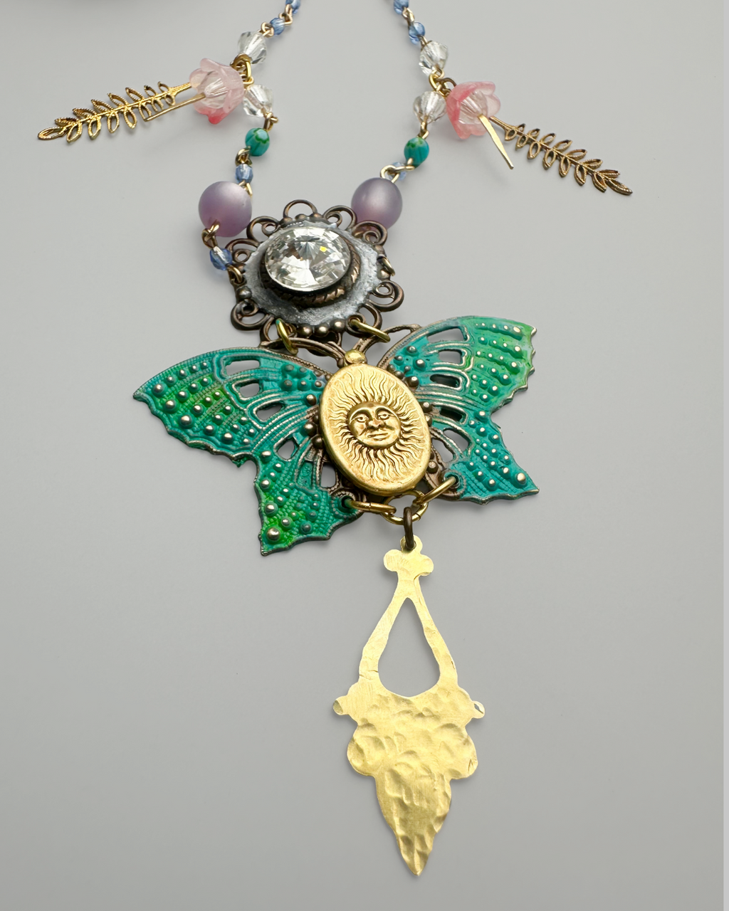 Sun Face Pendant, 22x14mm (1pcs)