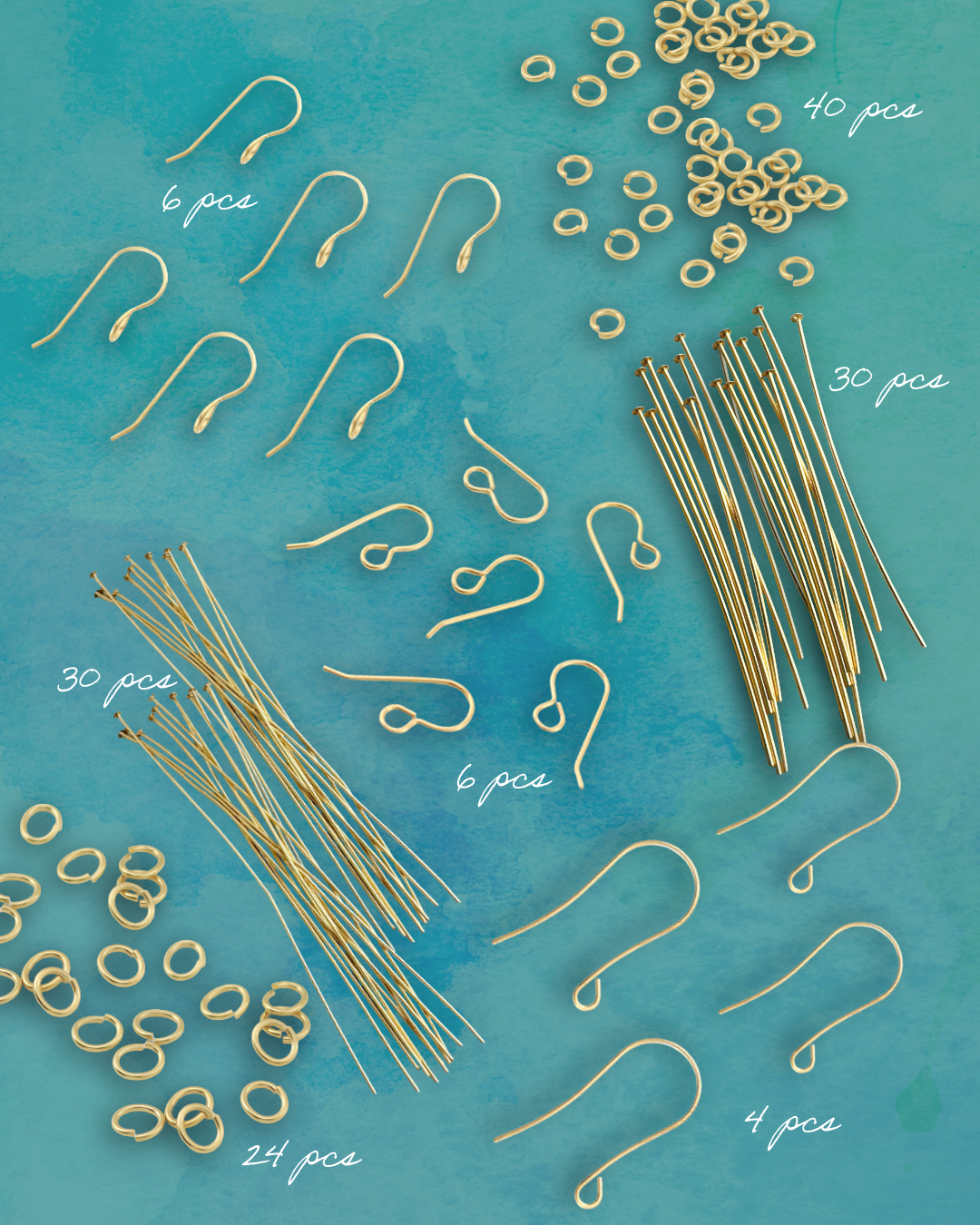 Solid Brass MEGA Findings Assortment (140 pcs)