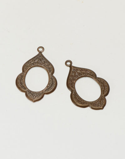 DP035 ornate bronze earring charms