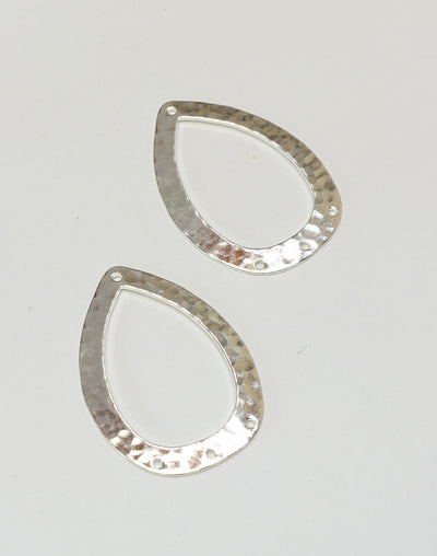 Hammered Teardrop, 34x24mm (2pcs)