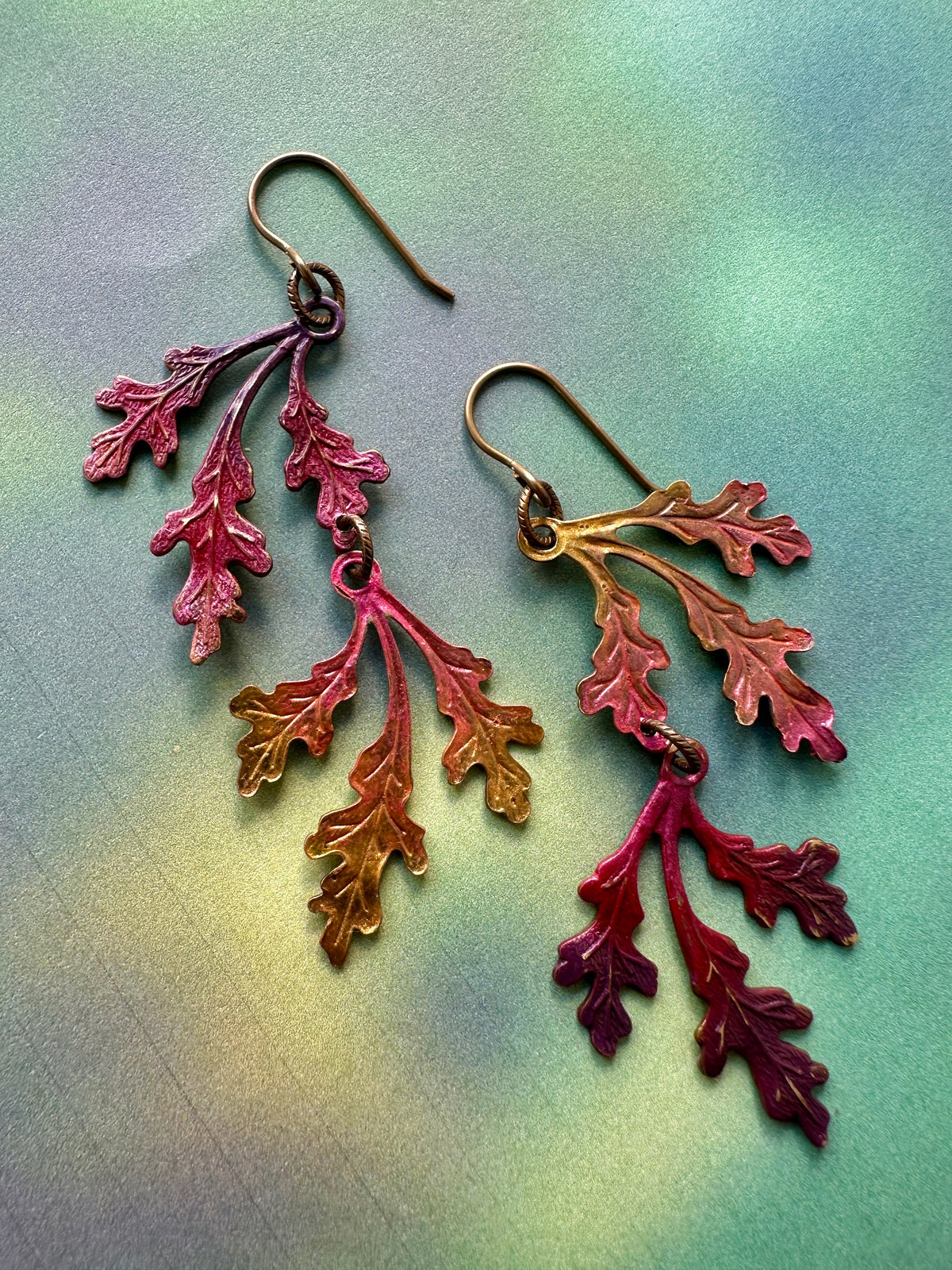 Leaf earrings, E6B8F140-75CF-46DE-B079-AA381456F3DC