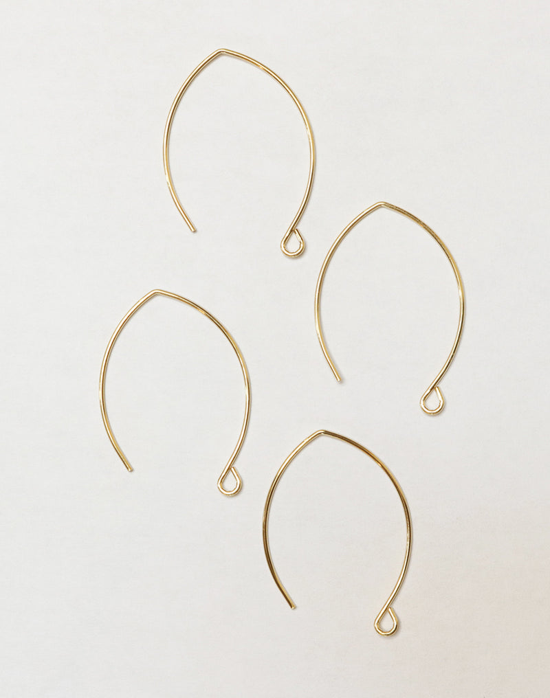 Marquise Ear Wires, 35mm, (4pcs)