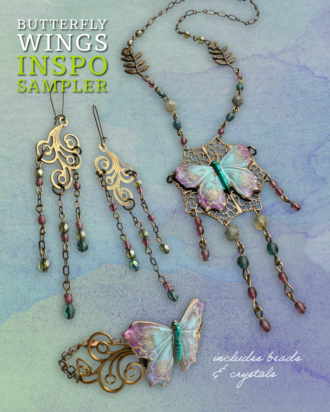 Butterfly Wings Necklace, Bracelet & Earrings Inspo Bundle