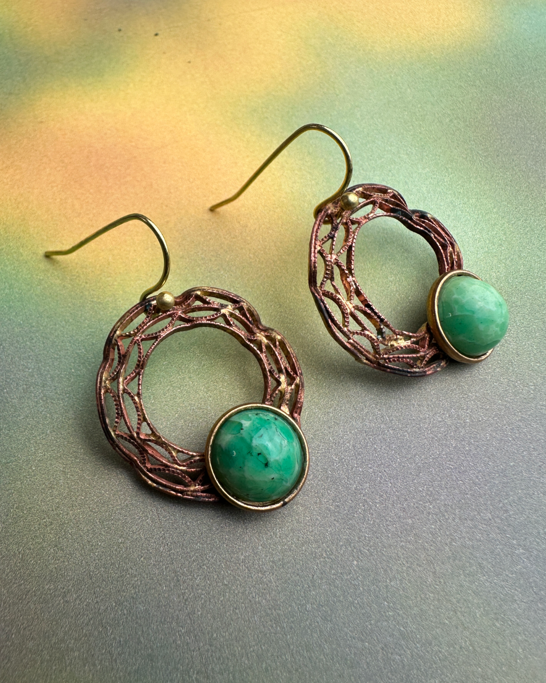 Botanical Forest Cabochon Filigree Earrings Complete Kit