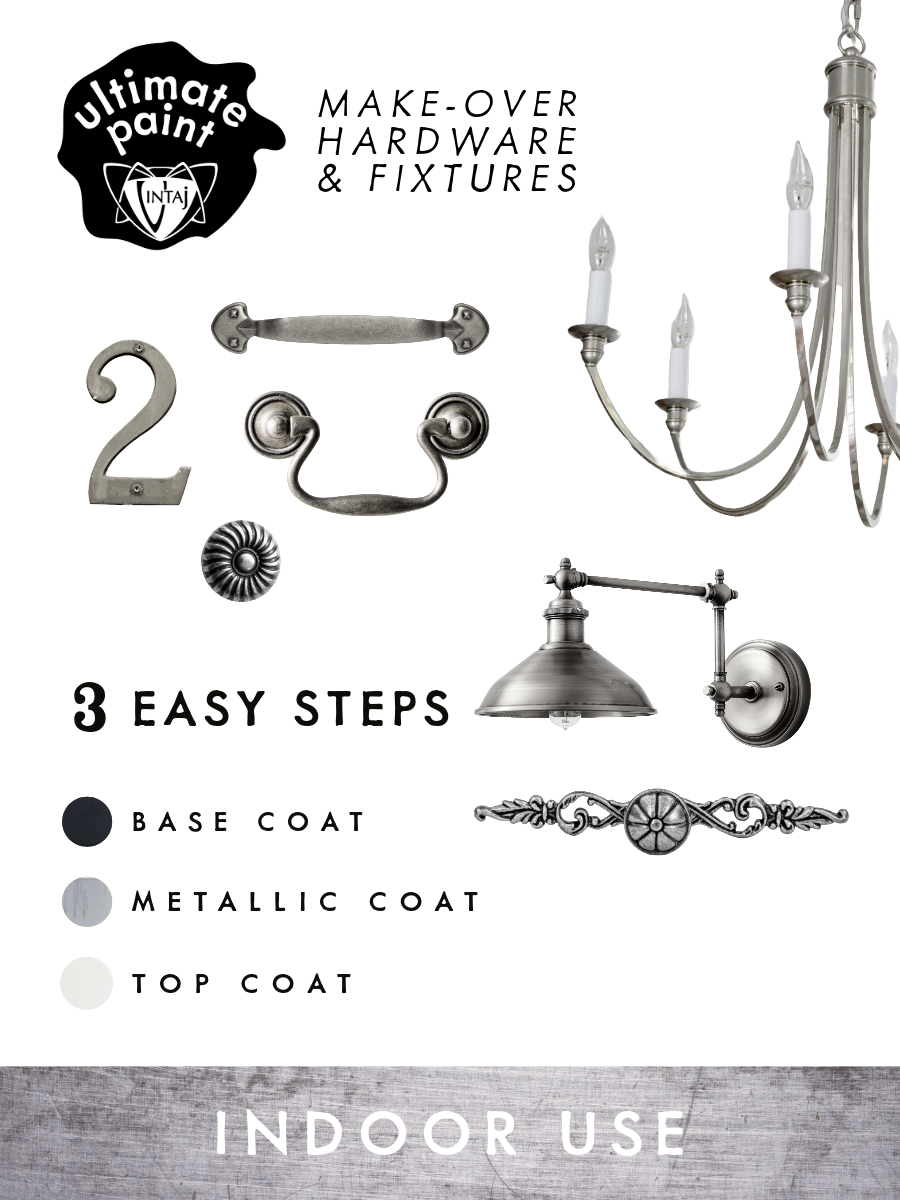 Antique Silver Hardware Finishing Paint Set