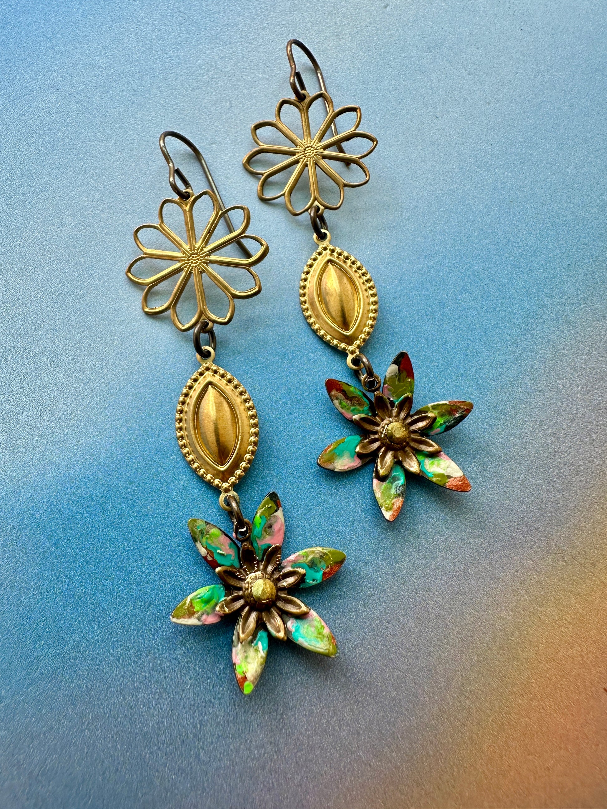 Dapping Enamel Class Necklace Bracelet Earrings Sampler