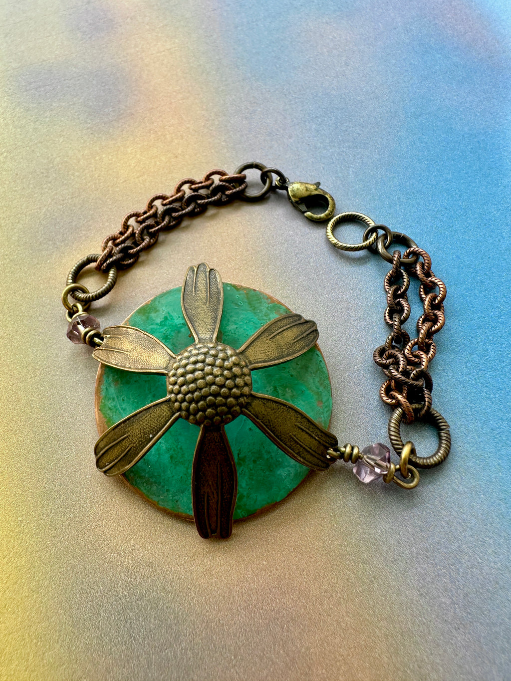Dapping Enamel Class Necklace Bracelet Earrings Sampler