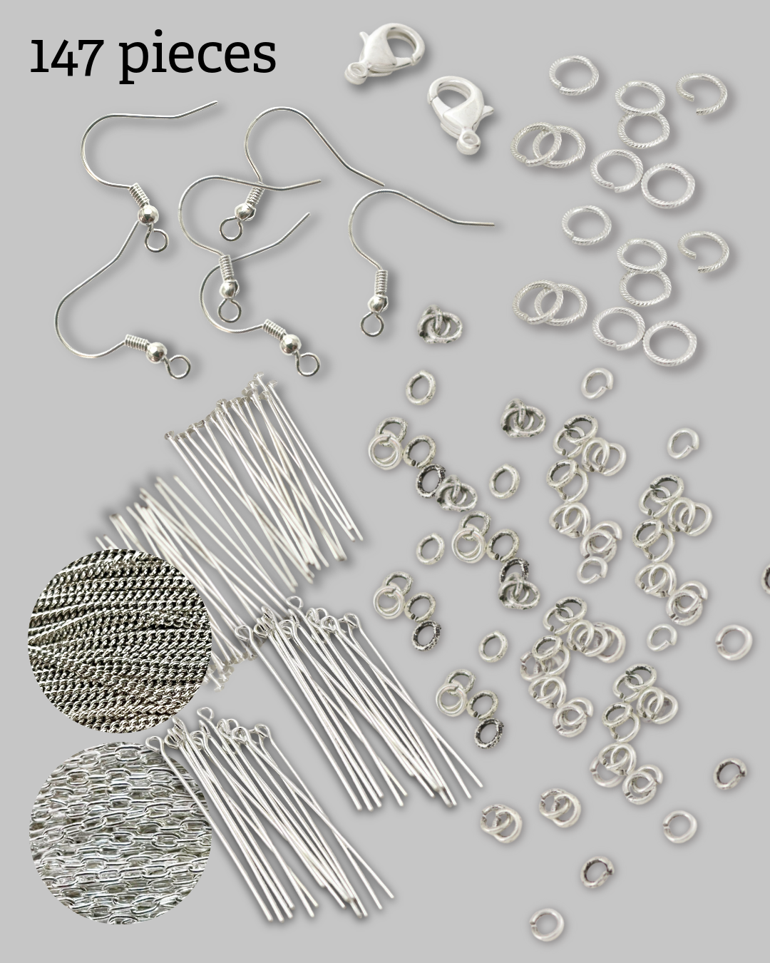 Sterling Silver Plate MEGA Findings Assortment (147 pcs)