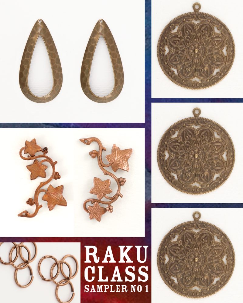 Various copper-colored jewelry findings and components.