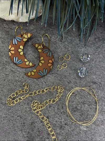 Southwest Moon Leather Earrings Complete Kit