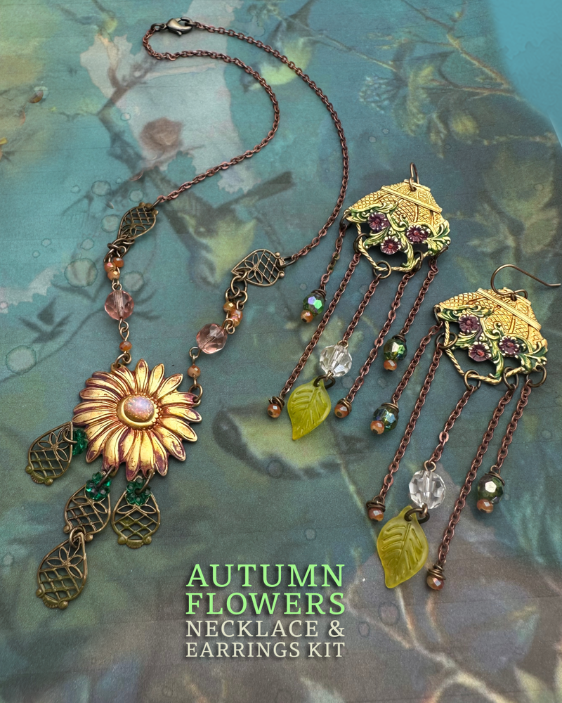 Autumn Flowers Necklace & Earrings Kit