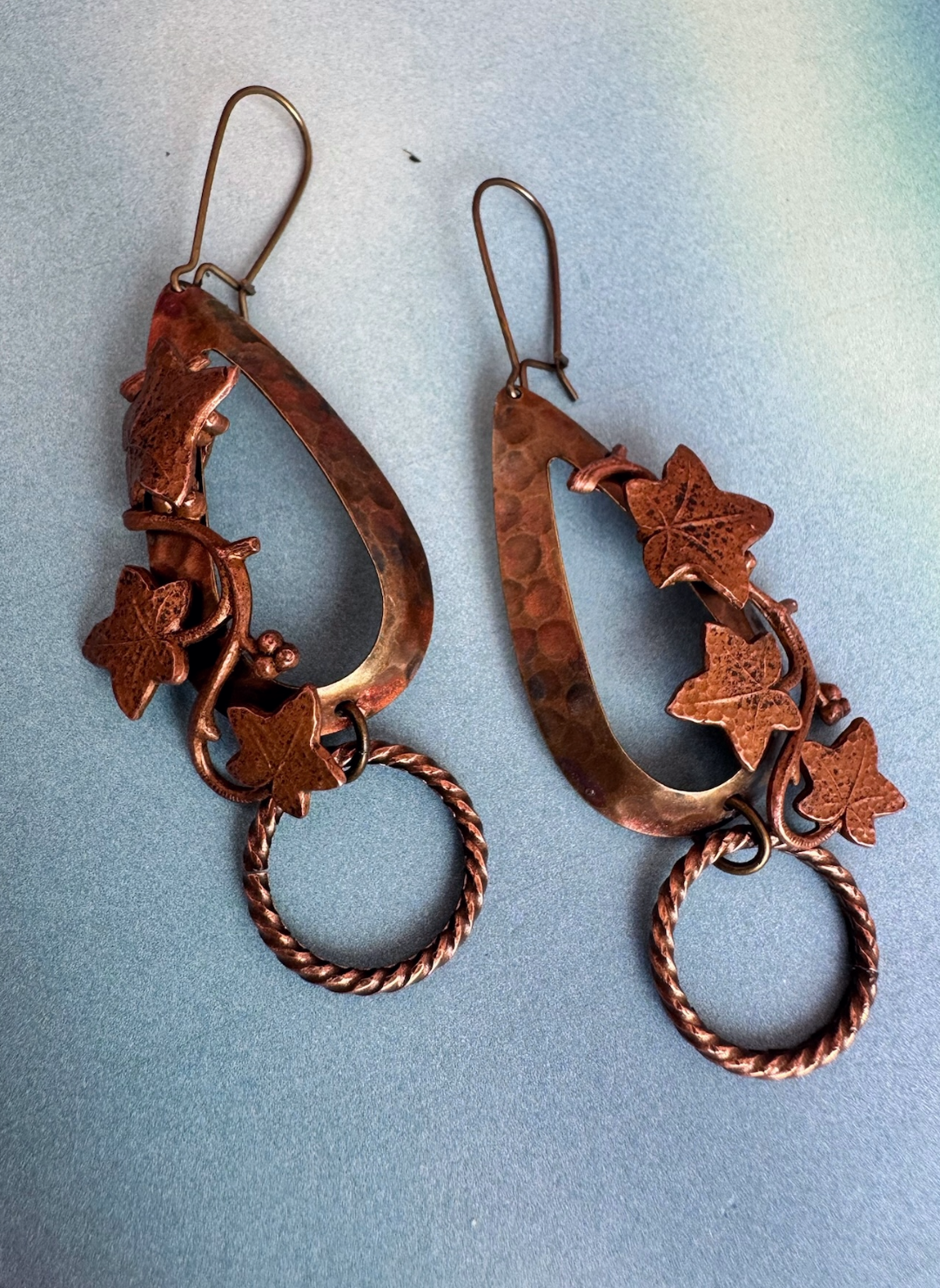 Lima collab copper leaf earrings