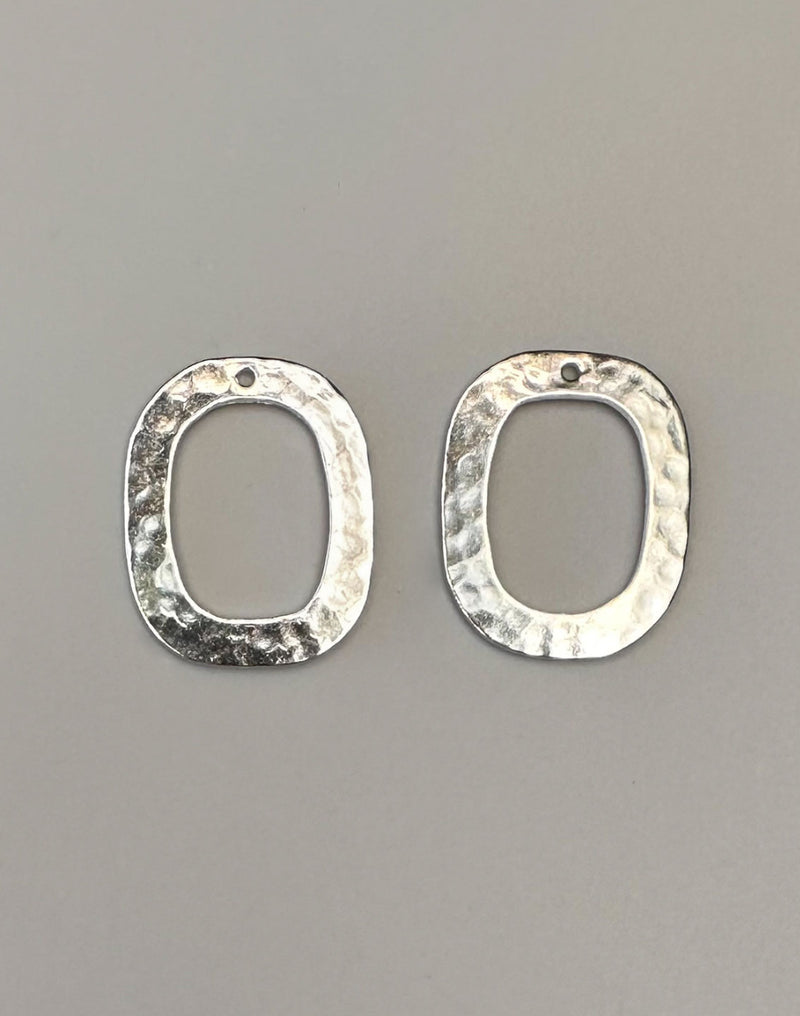 Hammered silver oval earrings - Myproject-4