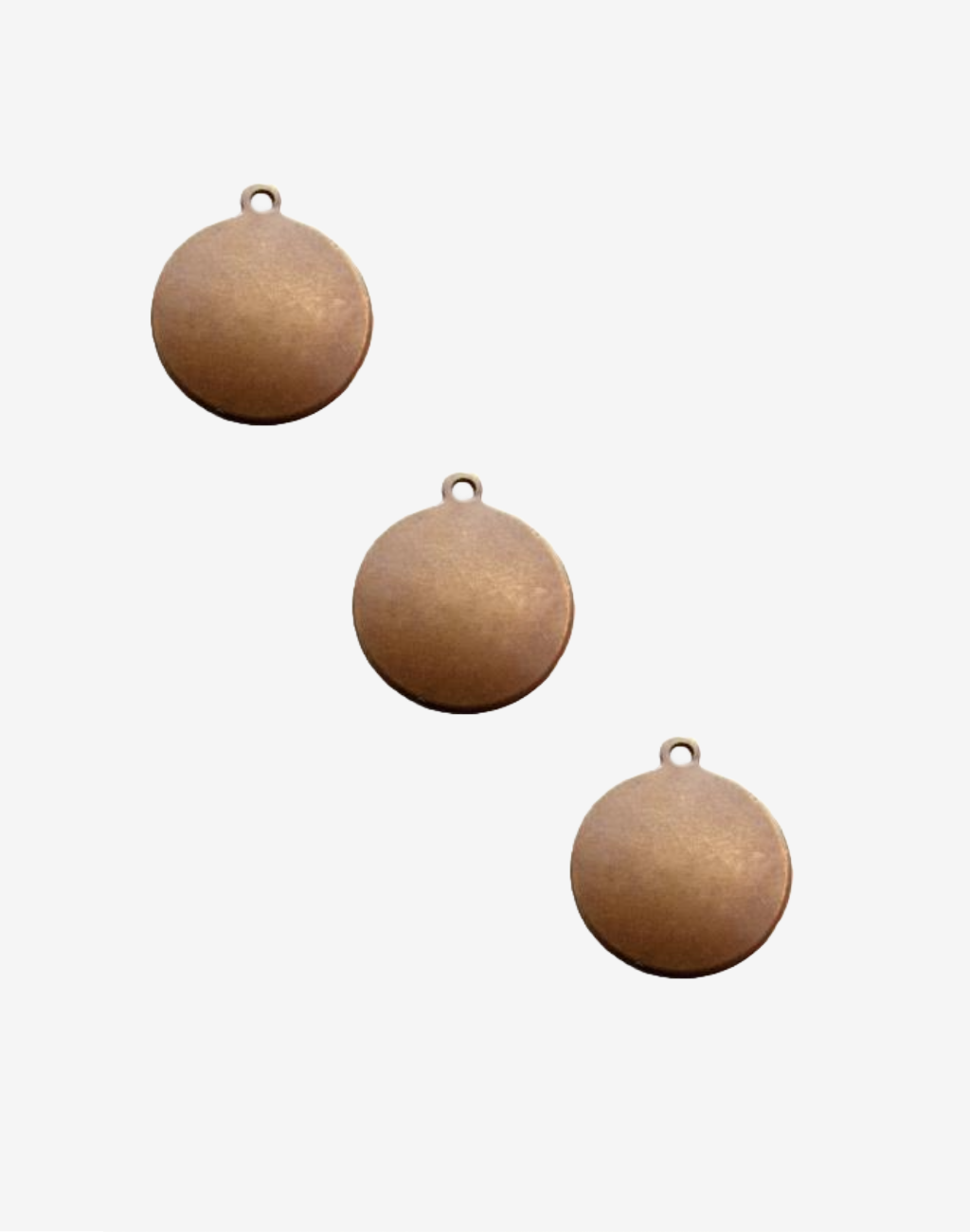 Three bronze round pendants