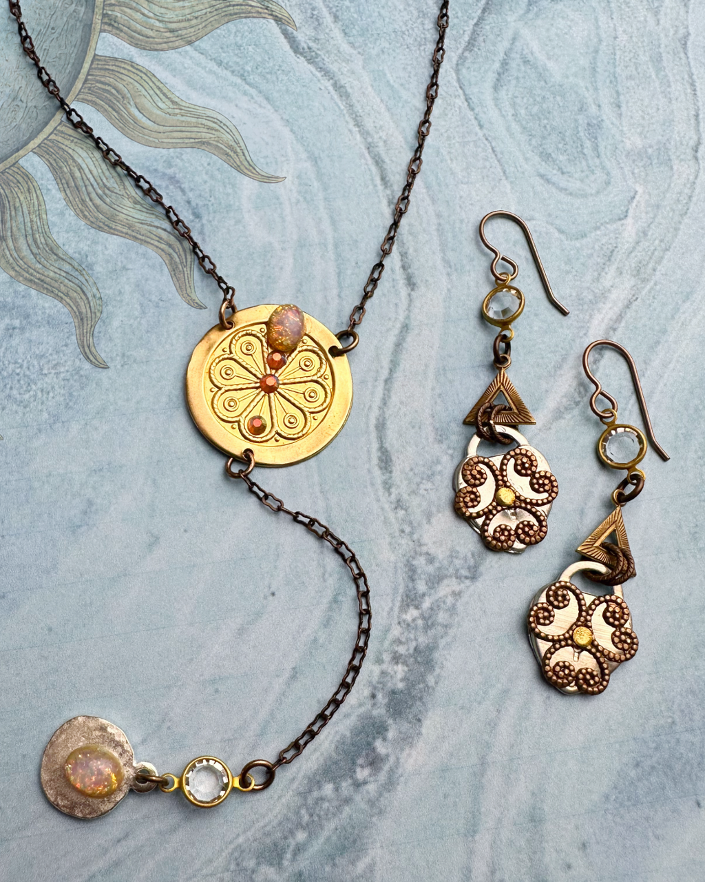 Garden Sundial Necklace & Earrings Kit