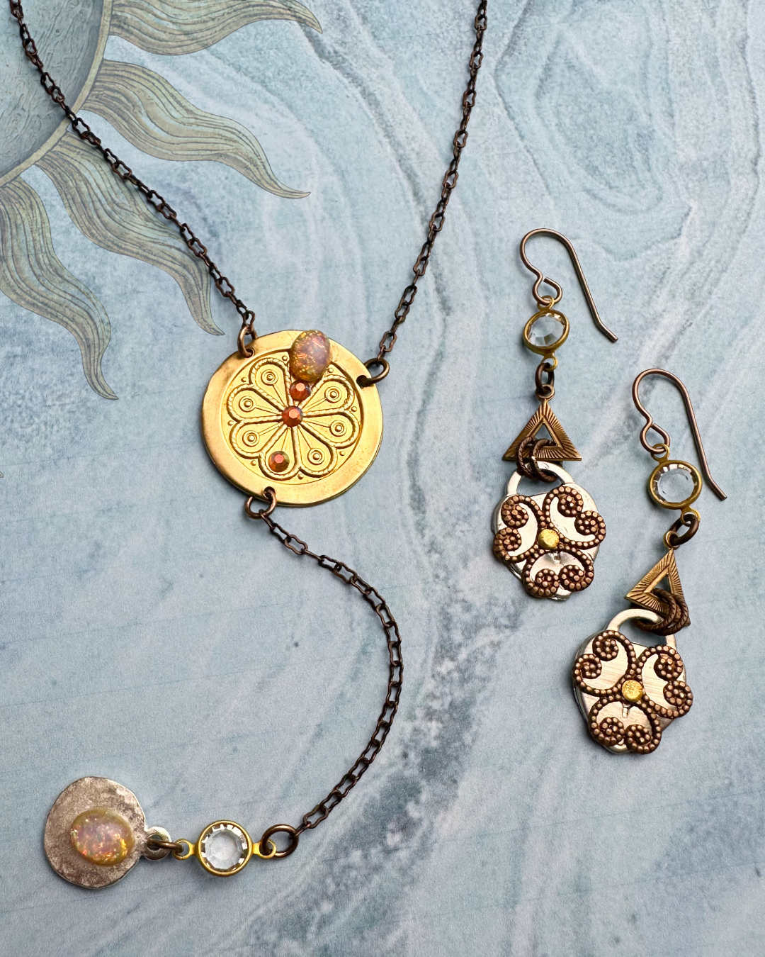 Garden Sundial Necklace & Earrings Kit