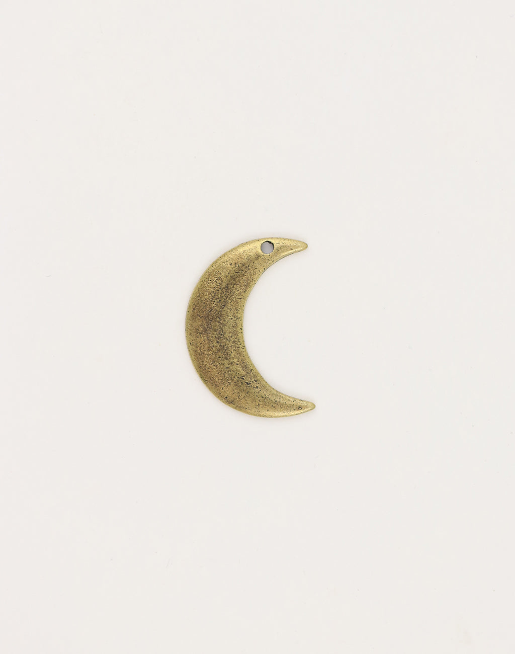 Antique brass crescent moon charm