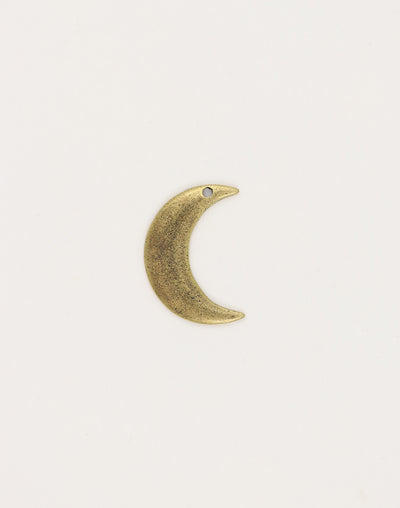 Antique brass crescent moon charm