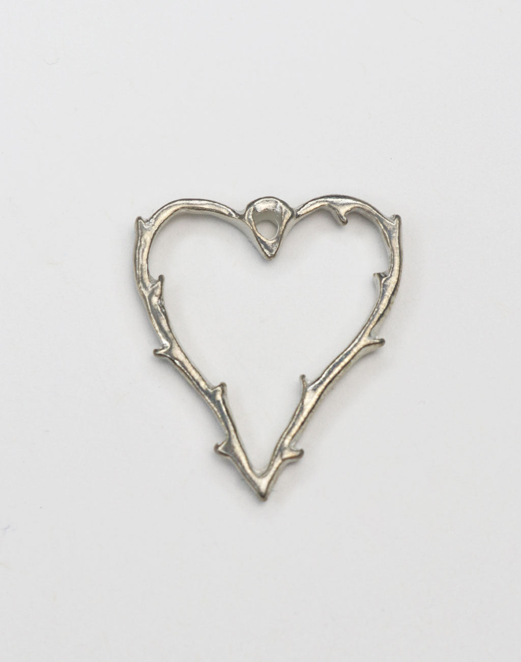 PT287 Silver Thorn Heart Pendant
