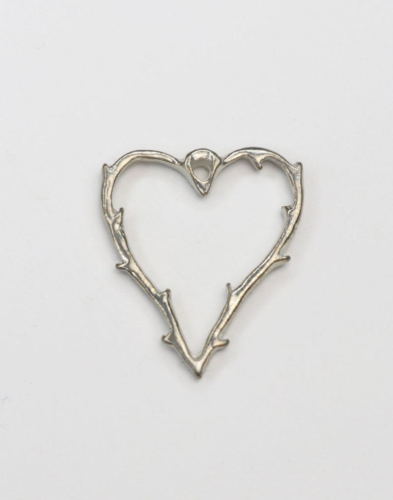 PT287 Silver Thorn Heart Pendant