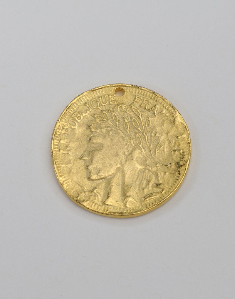 PT403-340 Gold Coin Pendant