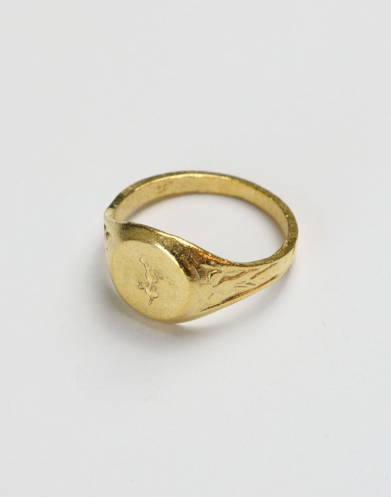 Floral Signet Ring, Size 8 (1pc)