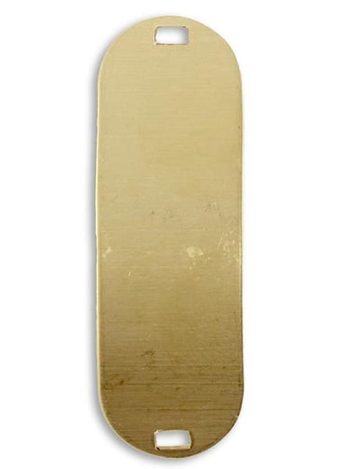 PV418 brass tag with rectangular holes